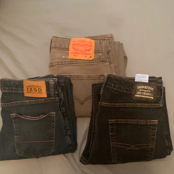 Levi's Men's Jeans - Black and Brown - Picture 1 of 4